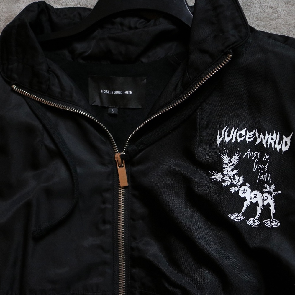ROSE IN GOOD FAITH X JUICE WRLD 999 CLUB Suede-Lined Bomber Jacket LIMITED RUN